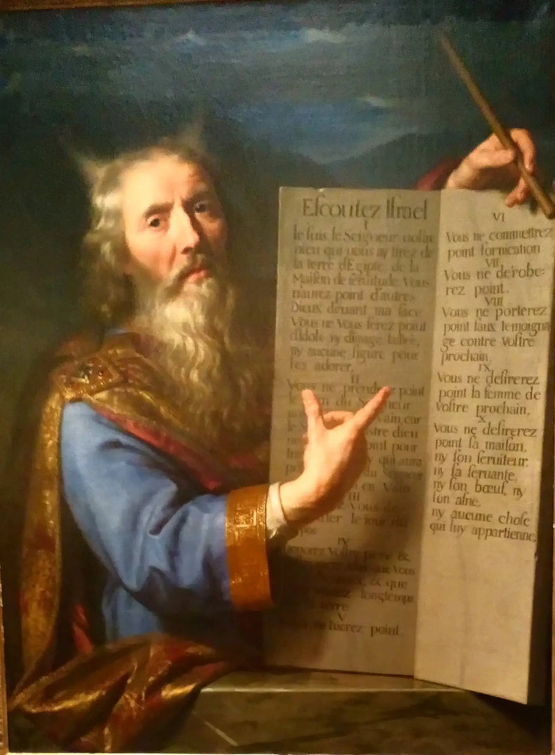 Mozes die de tafelen van de wet presenteert - Philippe de Champaigne