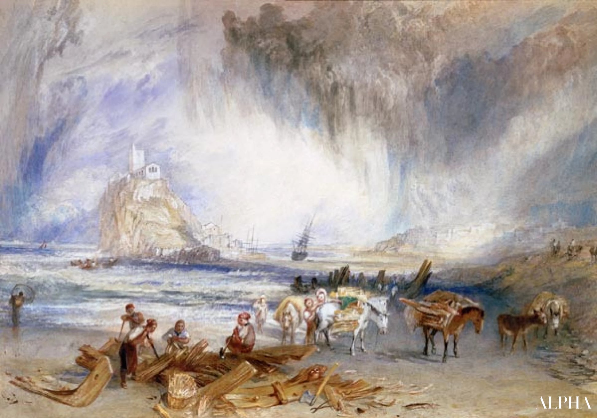 Mont de St. Michael - William Turner - Reproducties van hoogwaardige schilderijen en schilderijen