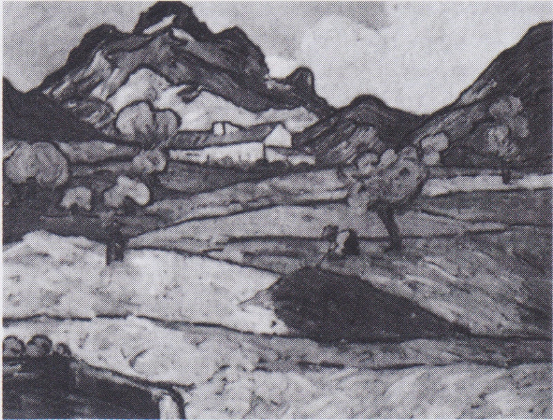 De Mont Gaussier met de Mas de Saint-Paul - Vincent van Gogh