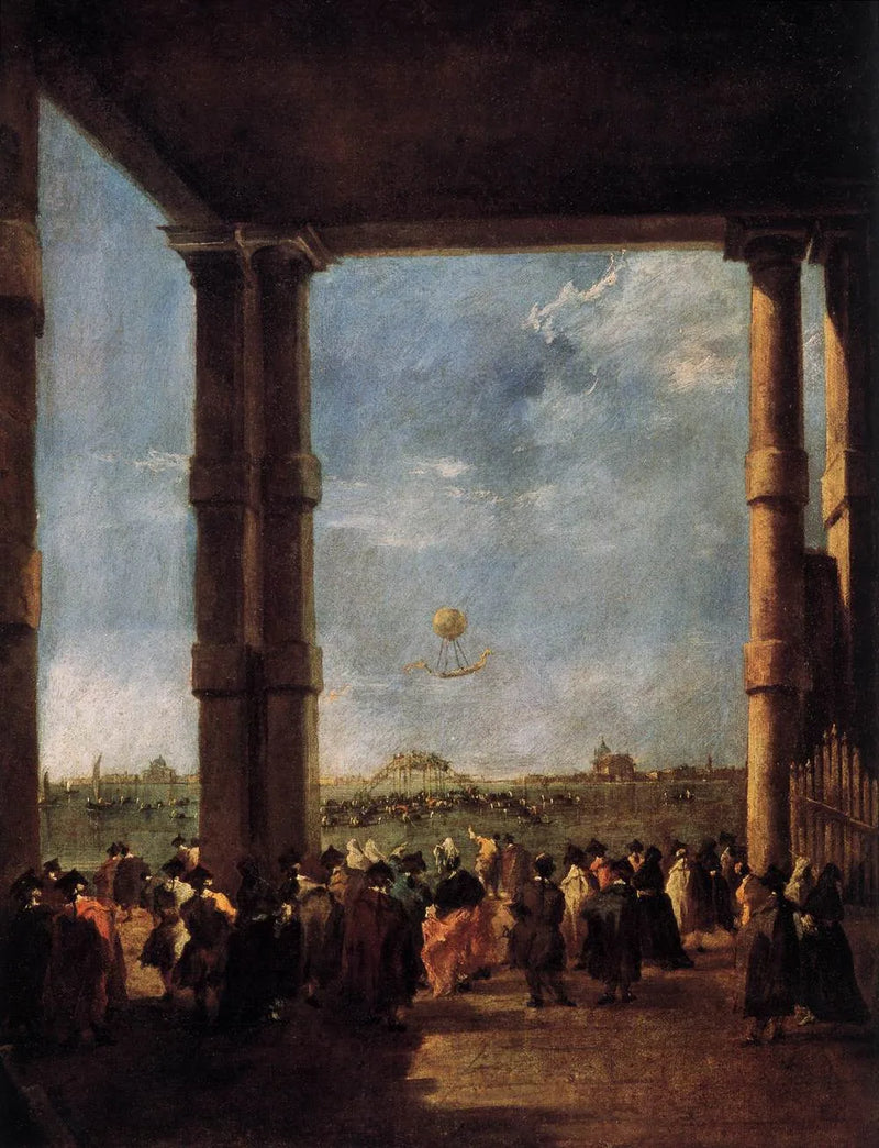 Vliegende ballon in Venetië - Francesco Guardi