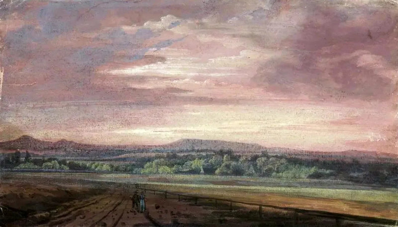 Bergen van de Reuzen bij zonsondergang - Caspar David Friedrich