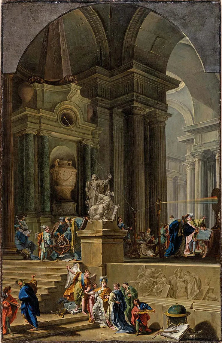 Allerbeeldige monument ter ere van Sir Isaac Newton - Giovanni Battista Pittoni