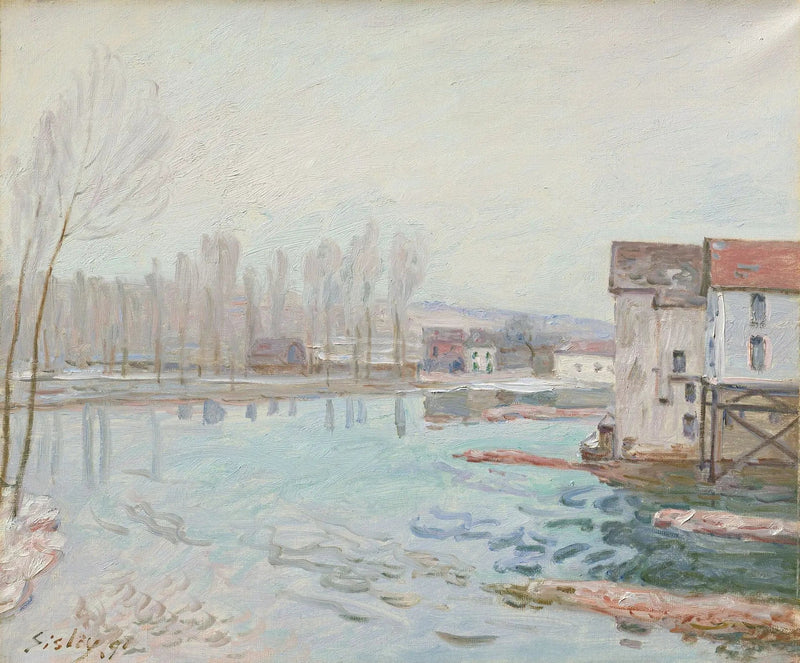 Moret in de winter - Alfred Sisley
