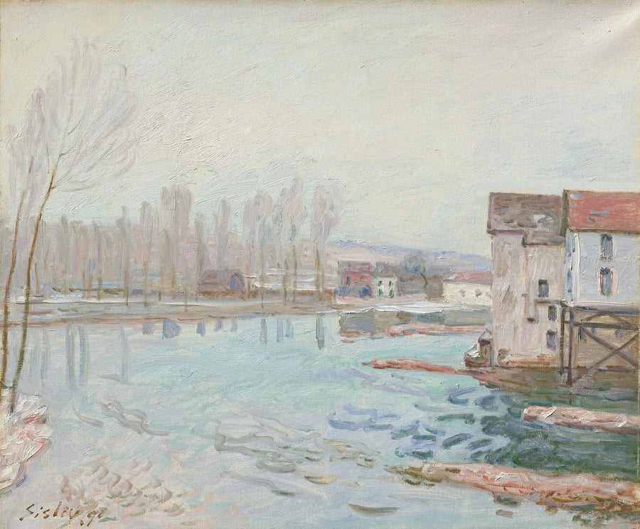 Moret in de winter - Alfred Sisley