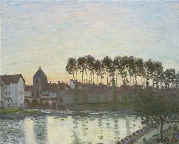 Moret-sur-Loing bij zonsondergang - Alfred Sisley