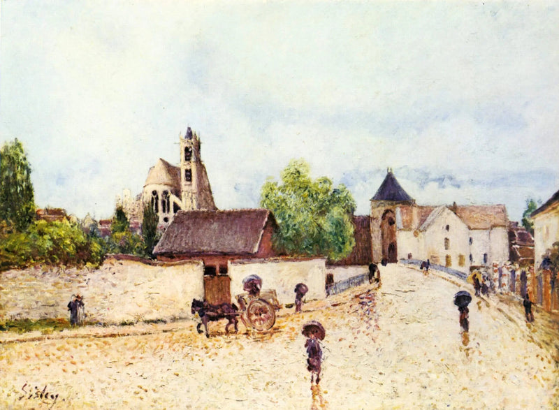 Moret-sur-Loing onder de regen - Alfred Sisley