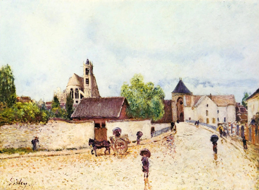 Moret-sur-Loing onder de regen - Alfred Sisley