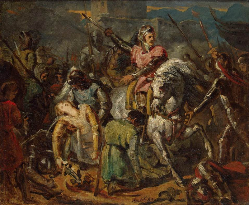 Dood van Gaston de Foix bij de Slag bij Ravenna op 11 april 1512 - Ary Scheffer