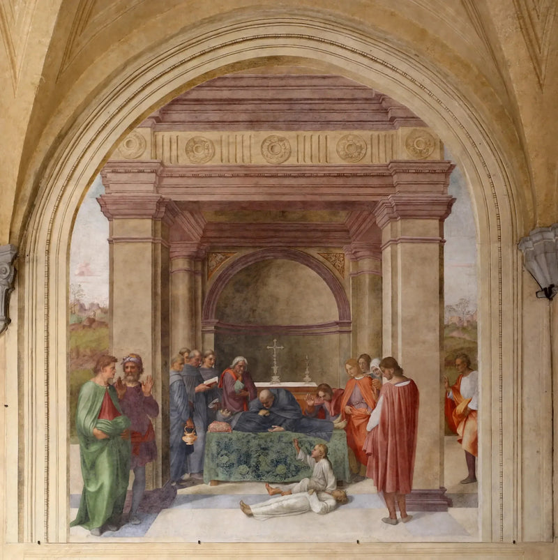 Dood van Sint Philippus Benizi en de opstanding van een kind - Andrea del Sarto