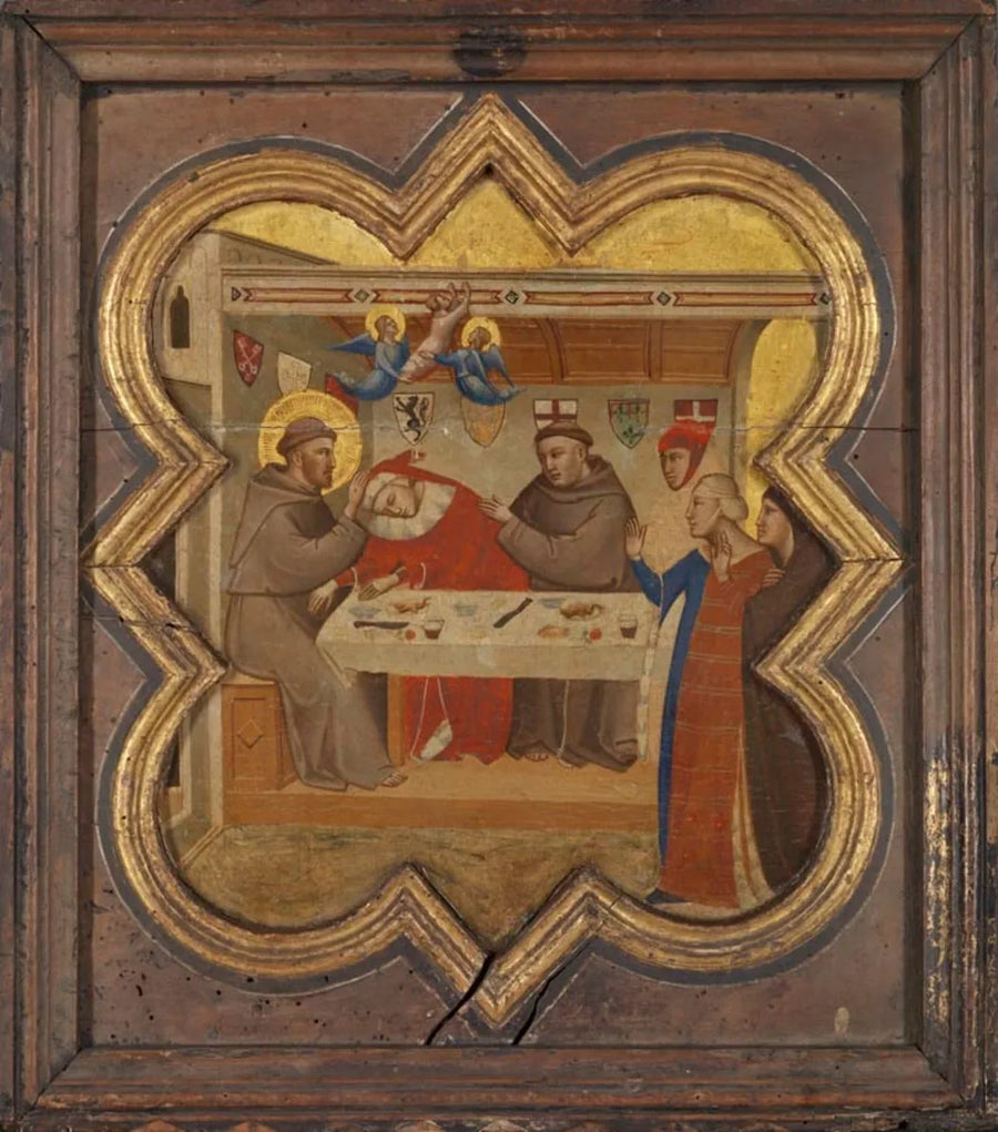 De dood van de edelman van Celano - Taddeo Gaddi
