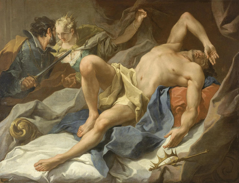 De dood van koning Candaules - Giovanni Battista Pittoni