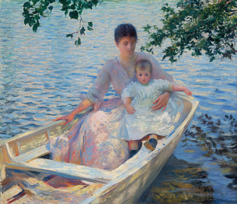 Moeder en Kind in een Boot - Edmund Charles Tarbell