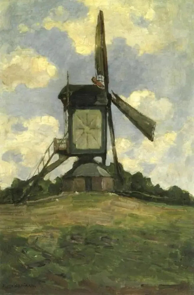 Zijdelingse weergave van de molen in Heeswijk - Piet Mondrian