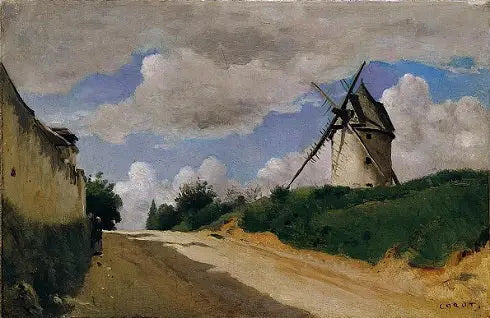 Molen aan de kust van Picardië - Jean-Baptiste Camille Corot
