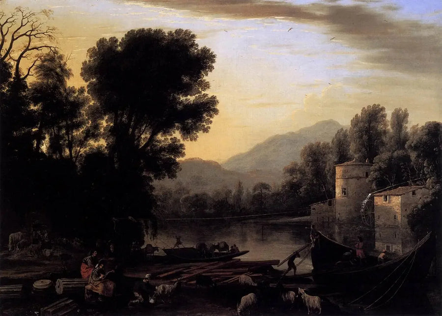 Molen aan een rivier - Claude Lorrain