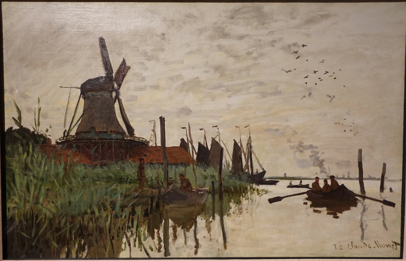 Windmolen en boten in de buurt van Zaandam W177 - Claude Monet