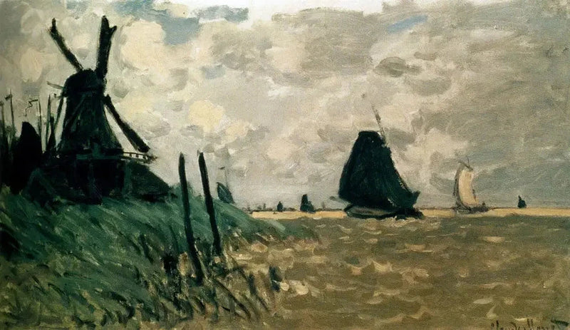 Een windmolen nabij Zaandam W178 - Claude Monet