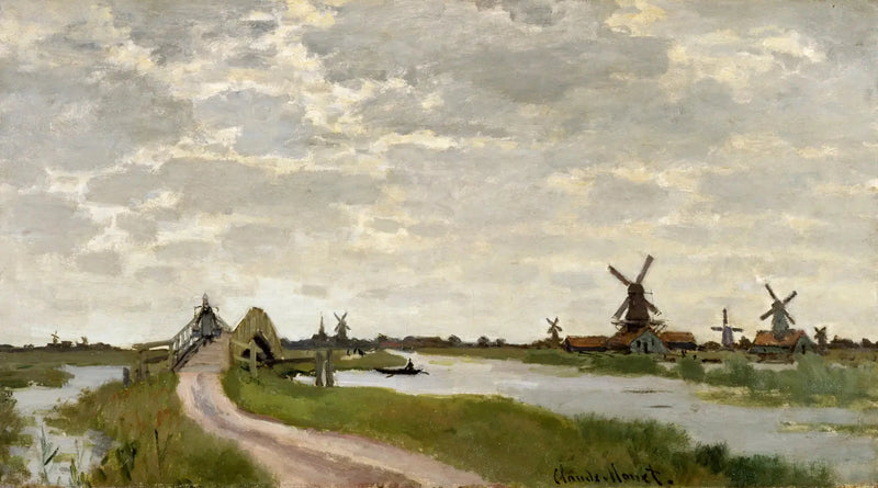 Windmolens bij Zaandam W170 - Claude Monet