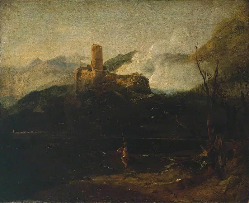Berglandschap met Kasteel, Waarschijnlijk Martigny - J. M. W. Turner