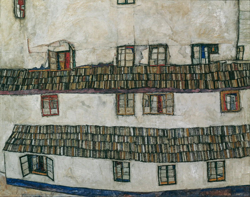 Muur van het huis (venstermuur) - Egon Schiele