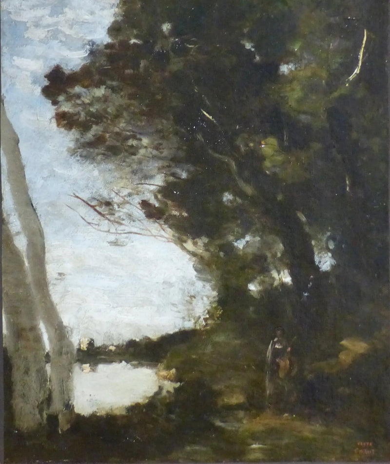 Muse onder de bomen - Jean-Baptiste Camille Corot