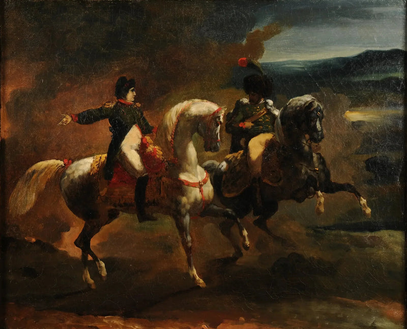 Napoleon die een bevel geeft aan een hogere officier van de Gidsen - Théodore Géricault