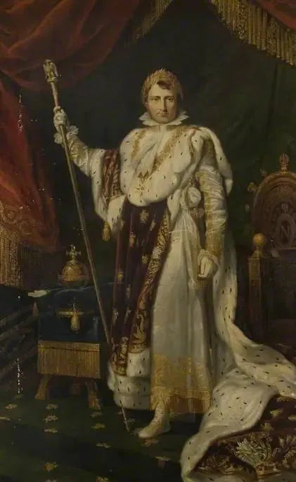 Napoléon I (1769-1821), keizer van de Fransen (1804-1815), in zijn kroningsoutfit - François Gérard

Source:
Napoléon Ier (1769-1821), empereur des Français (1804-1815), dans sa tenue de sacre - François Gérard