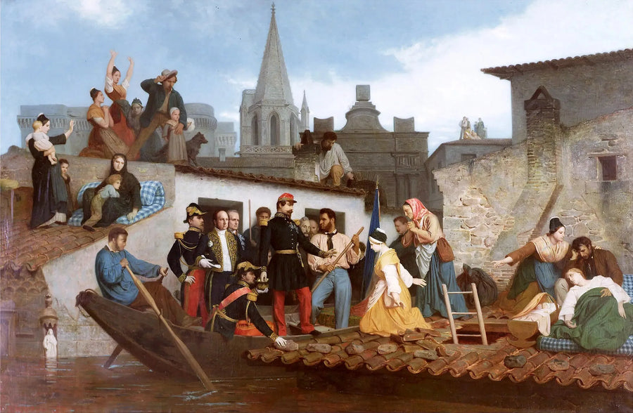 Napoleon III die de overstromingen van Tarascon bezoekt - Bouguereau