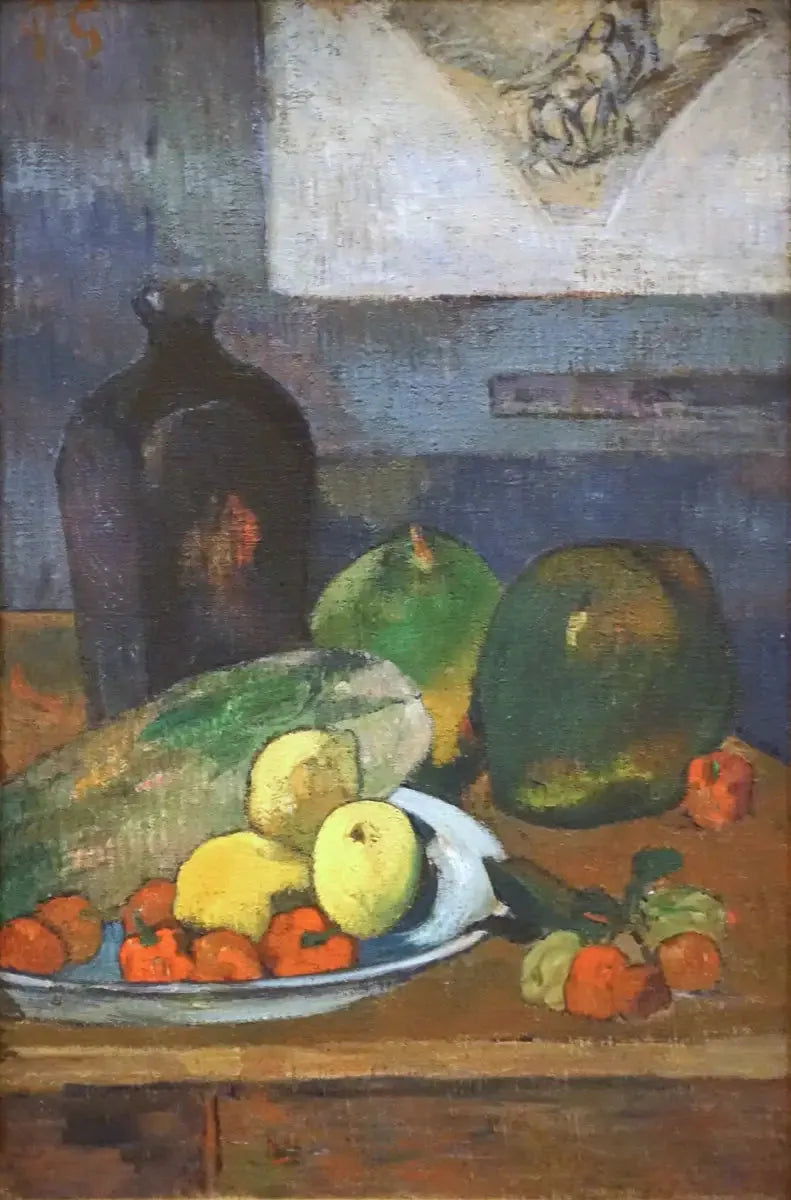 Stilleven met schets van Delacroix - Paul Gauguin
