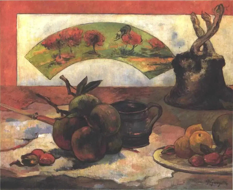 Stilleven met waaier - Paul Gauguin