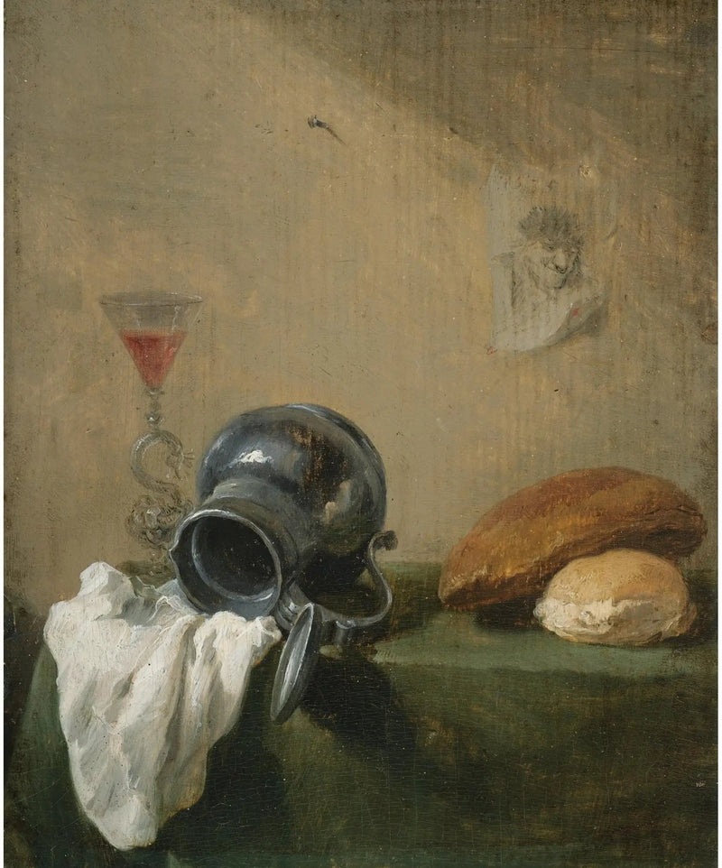 Stilleven met omgekeurde kruik - David Teniers de Jonge

Source:
Nature morte à la cruche renversée - David Teniers le Jeune