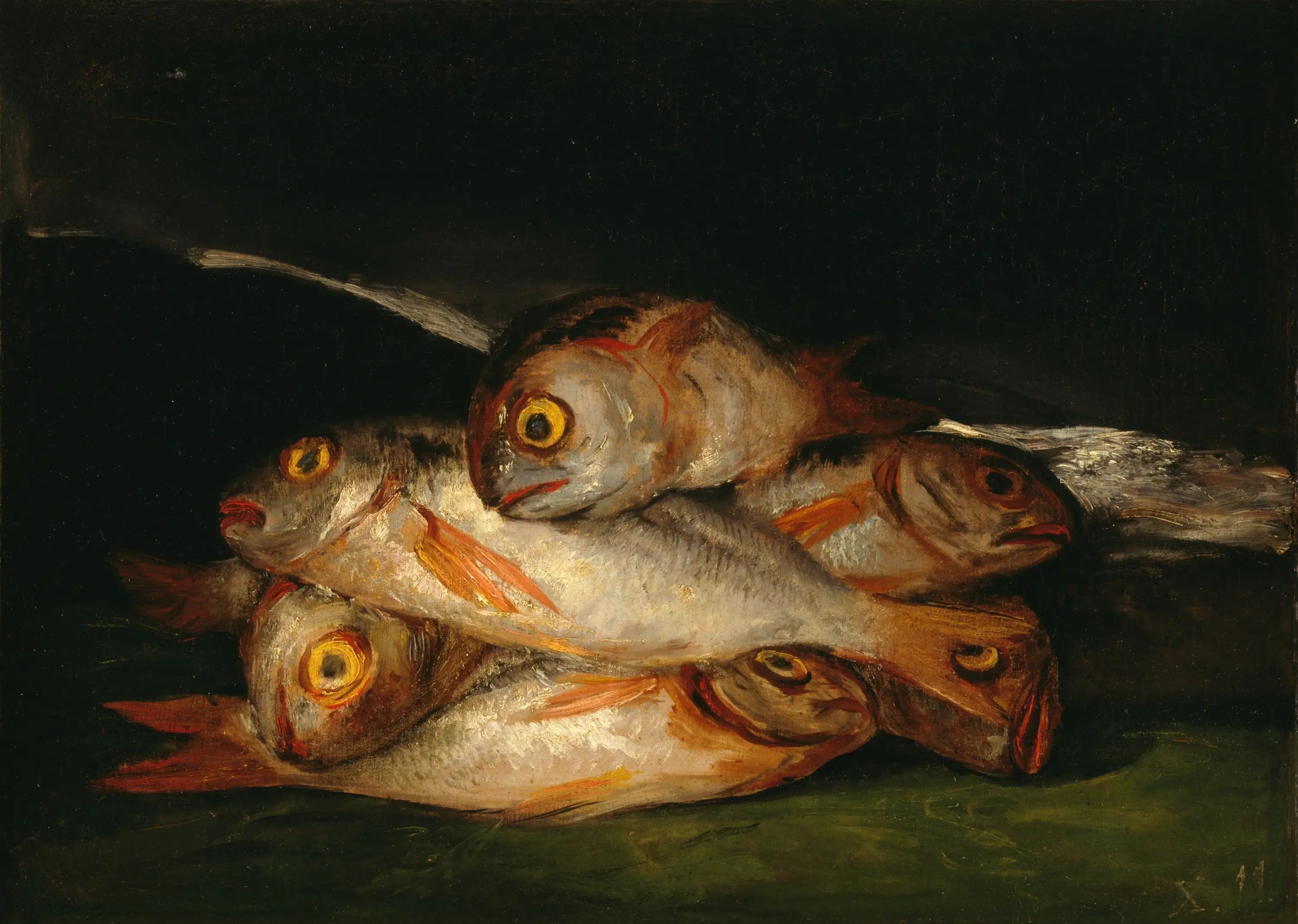 Nature morte à la dorade dorée - Francisco de Goya image 1 copie de tableau peinte à la main