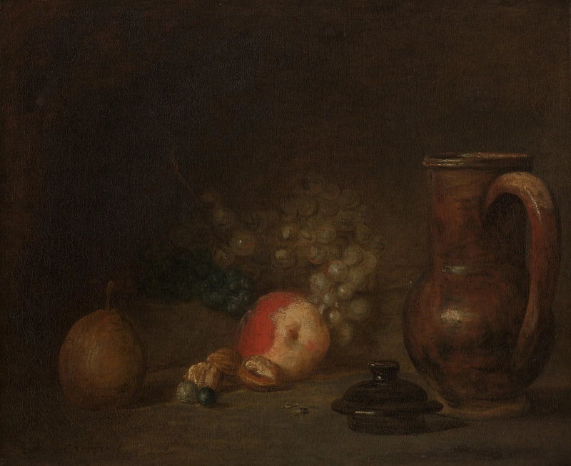 Stilleven met een aardewerken kan - Jean Simeón Chardin