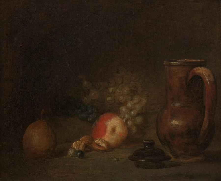 Stilleven met een aardewerken kan - Jean Simeón Chardin