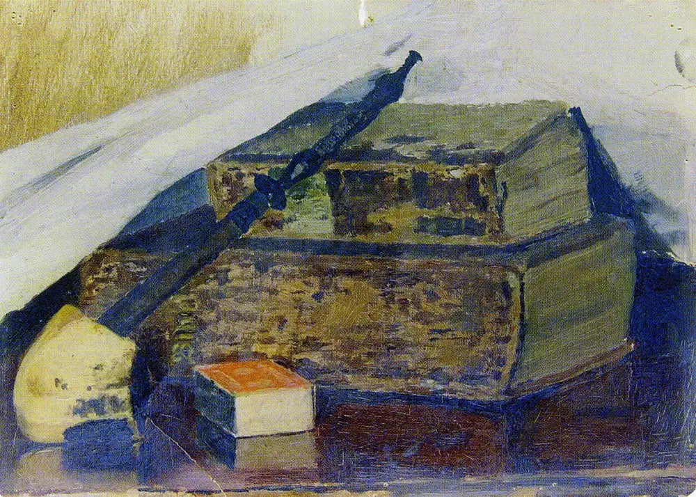 Reproduction du tableau « Nature morte à la pipe et aux Bibles - Edvard Munch » par Alpha Reproduction en peinture à l’huile