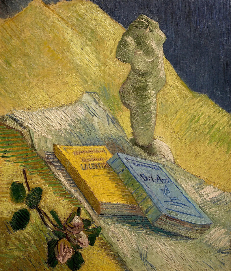 Stilleven met gipsen beeldje en twee romans - Vincent van Gogh