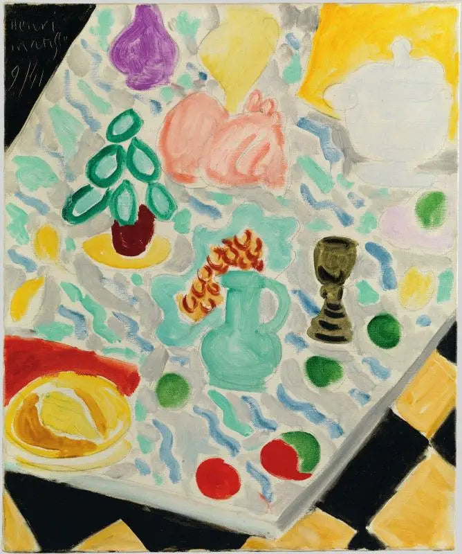 Stilleven met de groene marmeren tafel - Henri Matisse