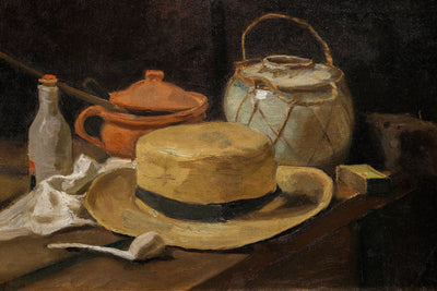 Reproduction du tableau « nature morte au chapeau de paille - Vincent van Gogh » par Alpha Reproduction en peinture à l’huile