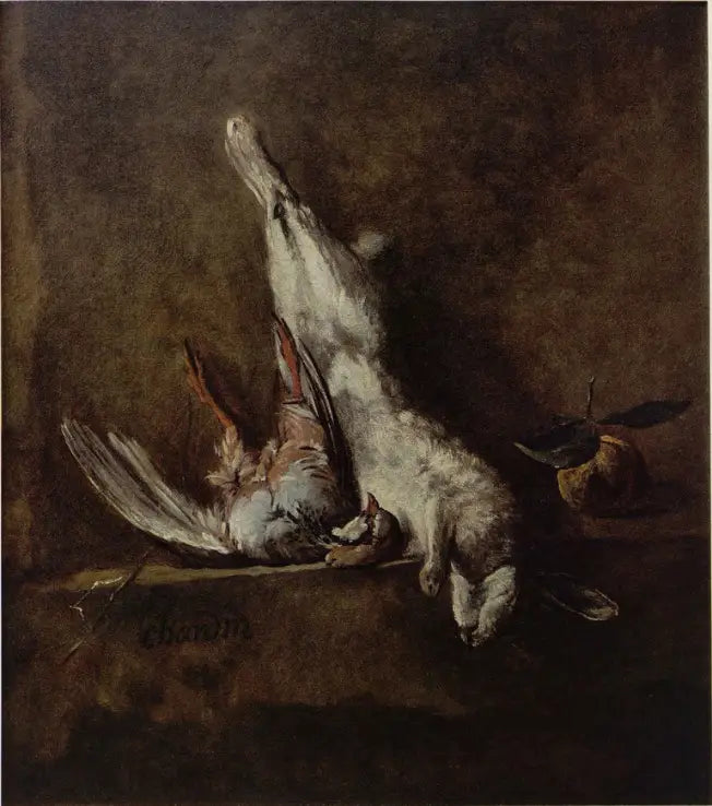 Stilleven met konijn en patrijs - Jean Simeón Chardin