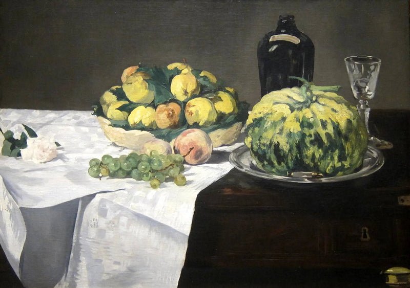 Stilleven met meloen en perziken - Édouard Manet