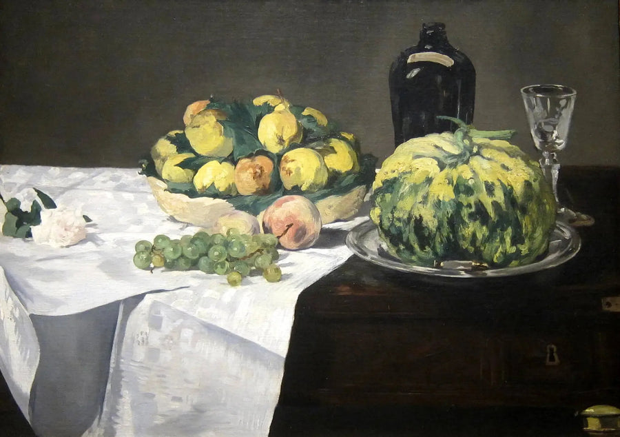 Stilleven met meloen en perziken - Édouard Manet