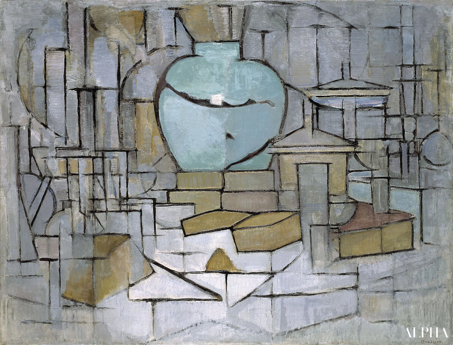 Natuurstilleven met gemberpot II - Mondrian - Reproducties van schilderijen en hoogwaardige schilderijen