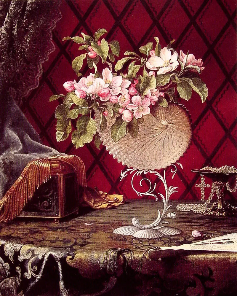 Natuurstudie met bloemen van appelbloesem in een nautielschelp - Martin Johnson Heade

Source:
Nature morte aux fleurs de pommier dans une coquille de nautile - Martin Johnson Heade