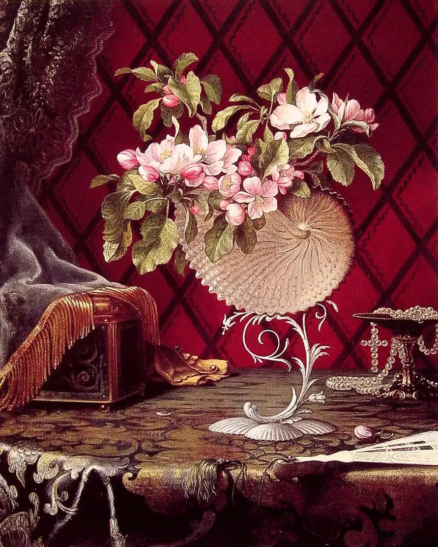 Natuurstudie met bloemen van appelbloesem in een nautielschelp - Martin Johnson Heade

Source:
Nature morte aux fleurs de pommier dans une coquille de nautile - Martin Johnson Heade
