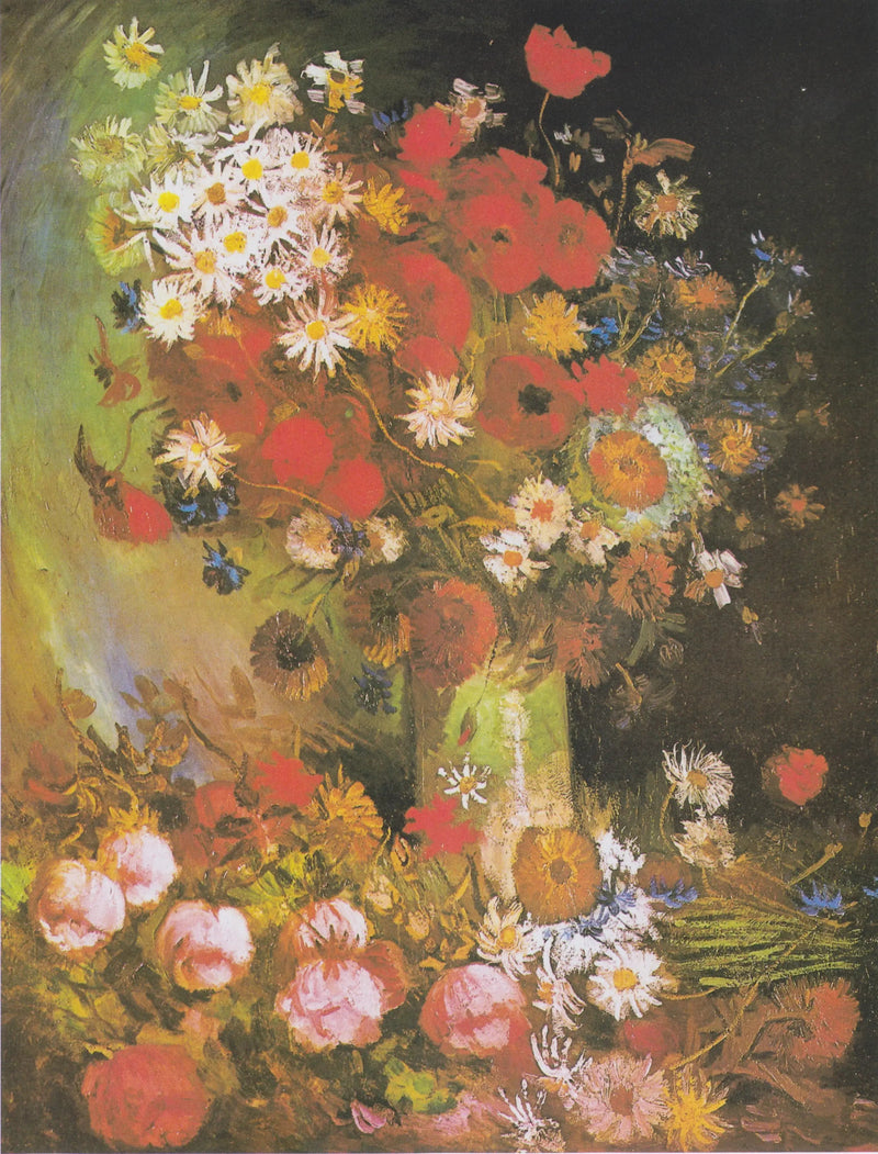 Stilleven met weidebloemen en rozen - Vincent van Gogh