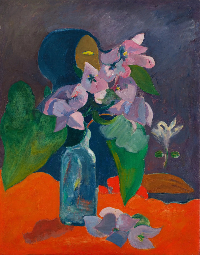 Stilleven met bloemen en een idool - Paul Gauguin