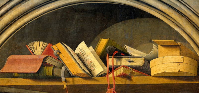 Stilleven met boeken in een nis - Barthélemy d'Eyck