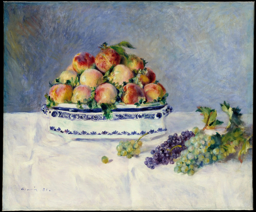 Nature morte aux pêches et aux raisins - Pierre-Auguste Renoir image 1 copie peinte à la main à l’huile