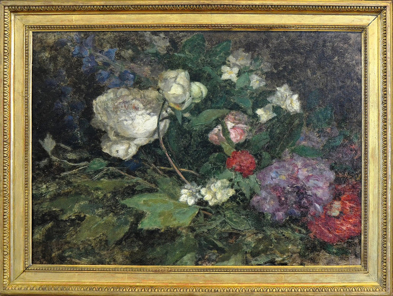Stilleven met pioenrozen en seringen - Eugène Boudin