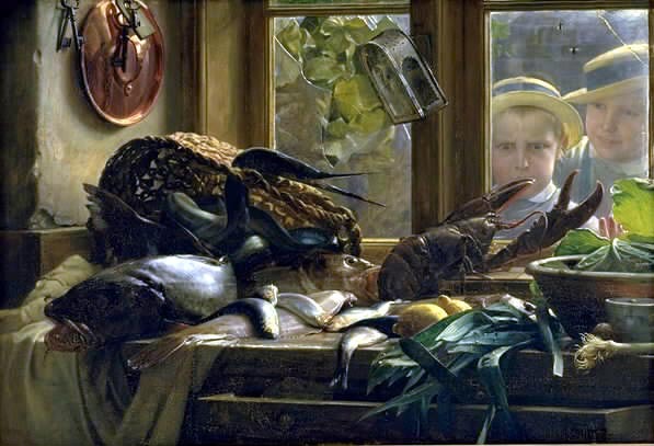 Stilleven met vissen - Carl Heinrich Bloch